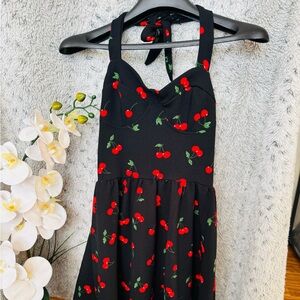 Cherry Print Halter Dress